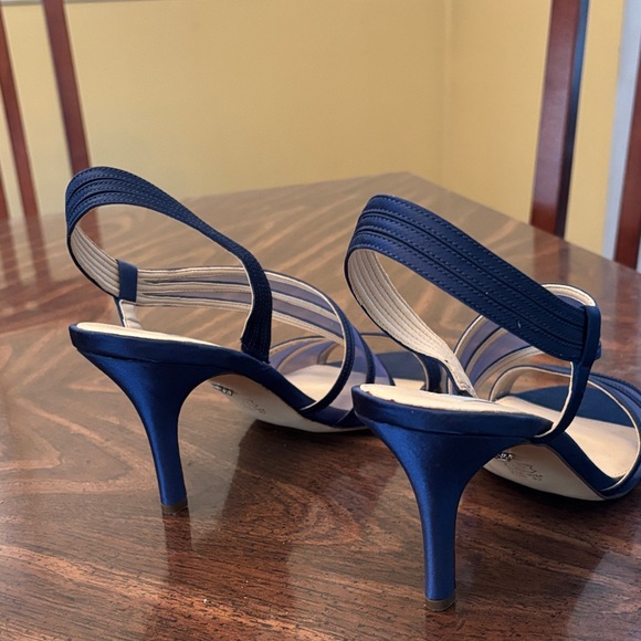 Chic Navy Strappy Heels for Women - Picture 3 of 6